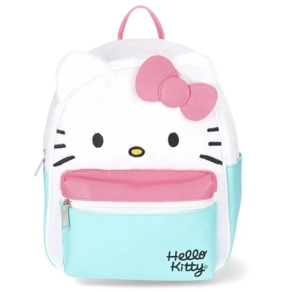 Sanrio Hello Kitty Women's Mini Backpack White‎ Pink Teal Plush Bag NWT